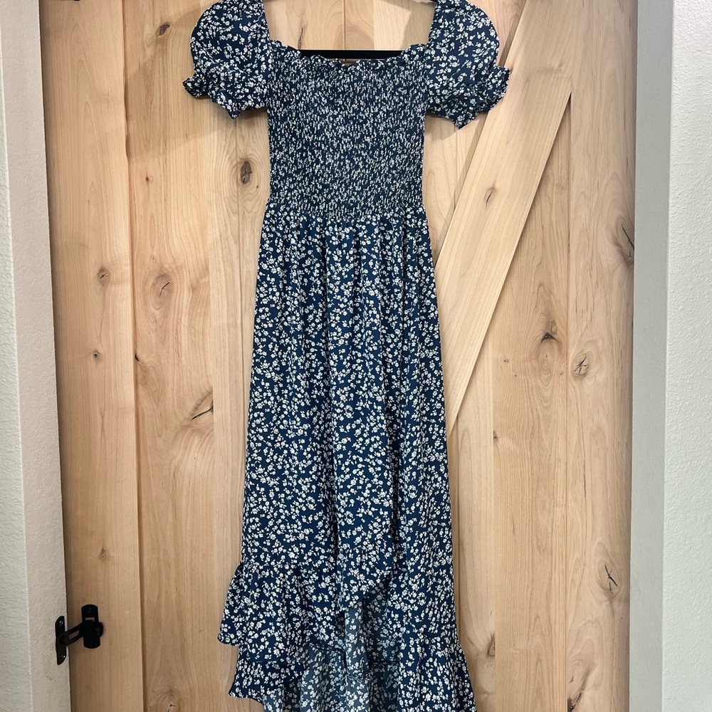 Miami Blue Floral Kids Casual Dress